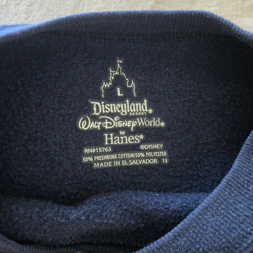 Vintage 2014 Disneyland Resort Sweatshirt, Large Unisex Adult Navy
